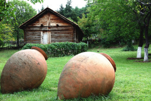 Image of Qvevri in a garden